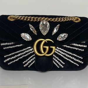 Gucci Limited Edition Black Velvet Large Crossbody!